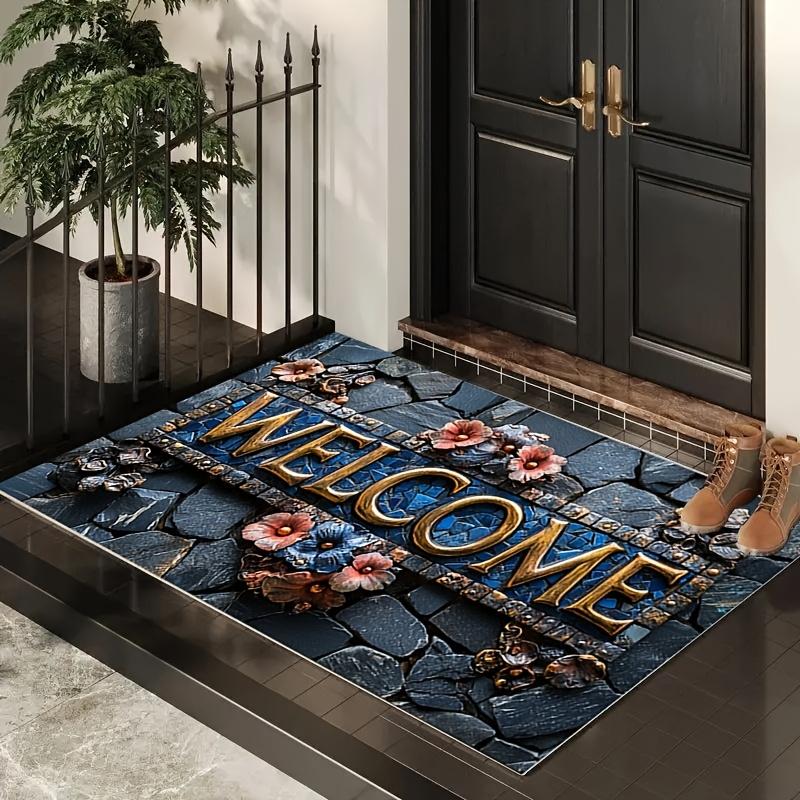 Креативный придверный коврик Фланелевый коврик с нескользящим основанием Домашний Американский Ретро Коврик для прихожей Удобный на ощупь Домашний декор
