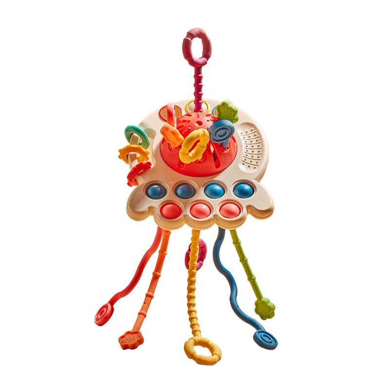 Игрушки на веревочке в виде осьминога для детей 0-3 лет, развивающие мелкую моторику, сенсорные игрушки для
