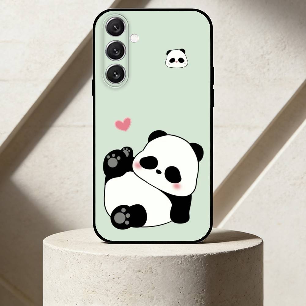 C-Cute чехол для телефона с гигантской пандой для Samsung Galaxy A91,80,73,72 ,71,53,52,32 ,31,22,21s,20, Мягкий черный чехол