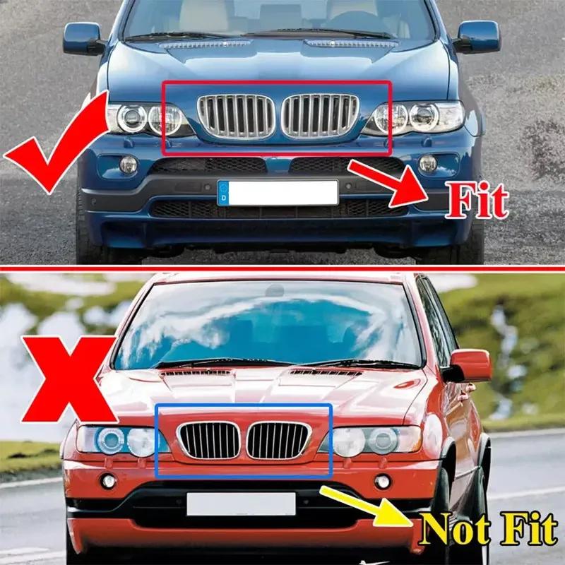 Для BMW X5 E53 2004-2006 Передний капот Решетка радиатора "почки" Бампер Гоночная решетка Сетка Стиль решетки с двойными планками Автомобильные запасные аксессуары Черный
