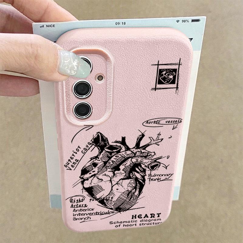 Чехол с рисунком сердца для Samsung Galaxy S24 S25 S26 Ultra S23 S22 S21 FE A17 A37 A57 A15 A16 A26 A34 A35 A36 A54 A55 A56 5G Чехол