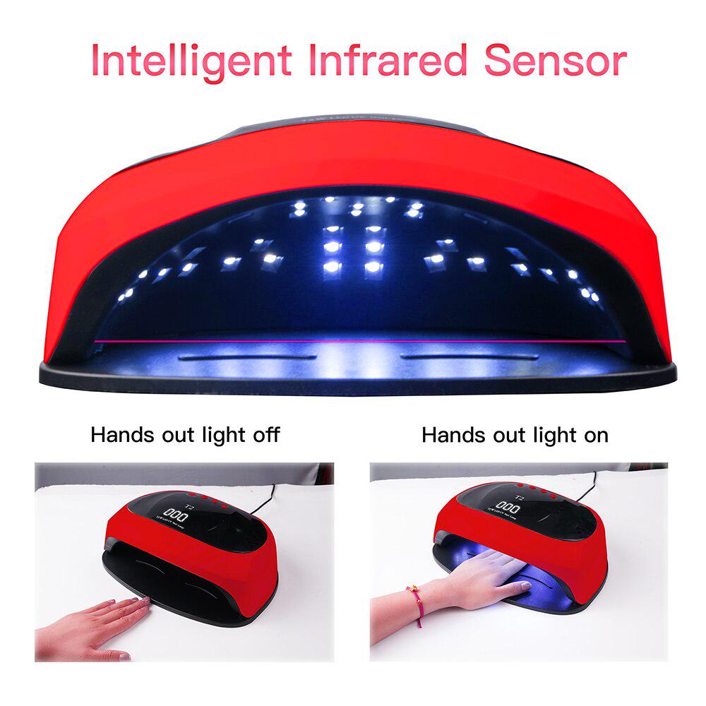 T2 72 Вт Сушилка для ногтей Светодиодная лампа 36 шт. Светодиоды Лампа для ногтей с двумя руками для отверждения УФ-гель-лака для ногтей с таймером 10/30/60 s Smart для маникюра