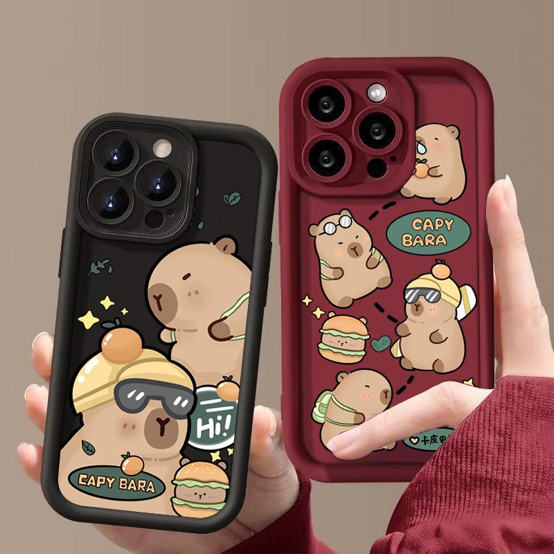 Милый Капибара Силиконовый Мягкий Чехол Для Телефона Для iPhone 16 15 14 13 12 11 Pro Max X XS XR 7 8 Plus SE 2020 Ударопрочная Задняя Крышка