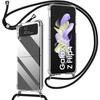Case - BOOLING - for Samsung Galaxy Z Flip 4 - Transparent - Reinforced - Anti-Scratch - Black Lanyard