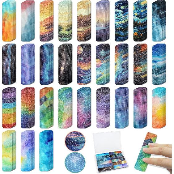 120 Pieces Anxiety Sensory Stickers with 2 Textured Sticker - Desk Fidget and Calming Stickers with Storage Box for Adults & Teens - Anxiety Relief