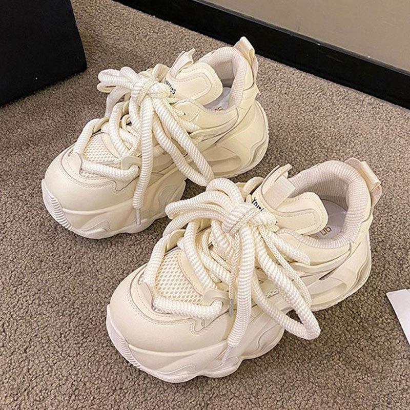 Dad shoes women's spring platform muffin shoes heightening sports shoes ins spring and autumn casual running shoes