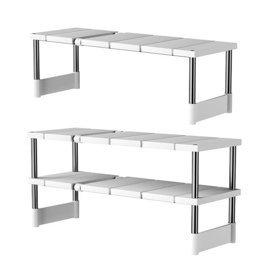 Органайзер для раковины. Расширяемая сверхпрочная металлическая полка. Прочная несущая одно-/двухслойная выдвижная полка для ванной комнаты.