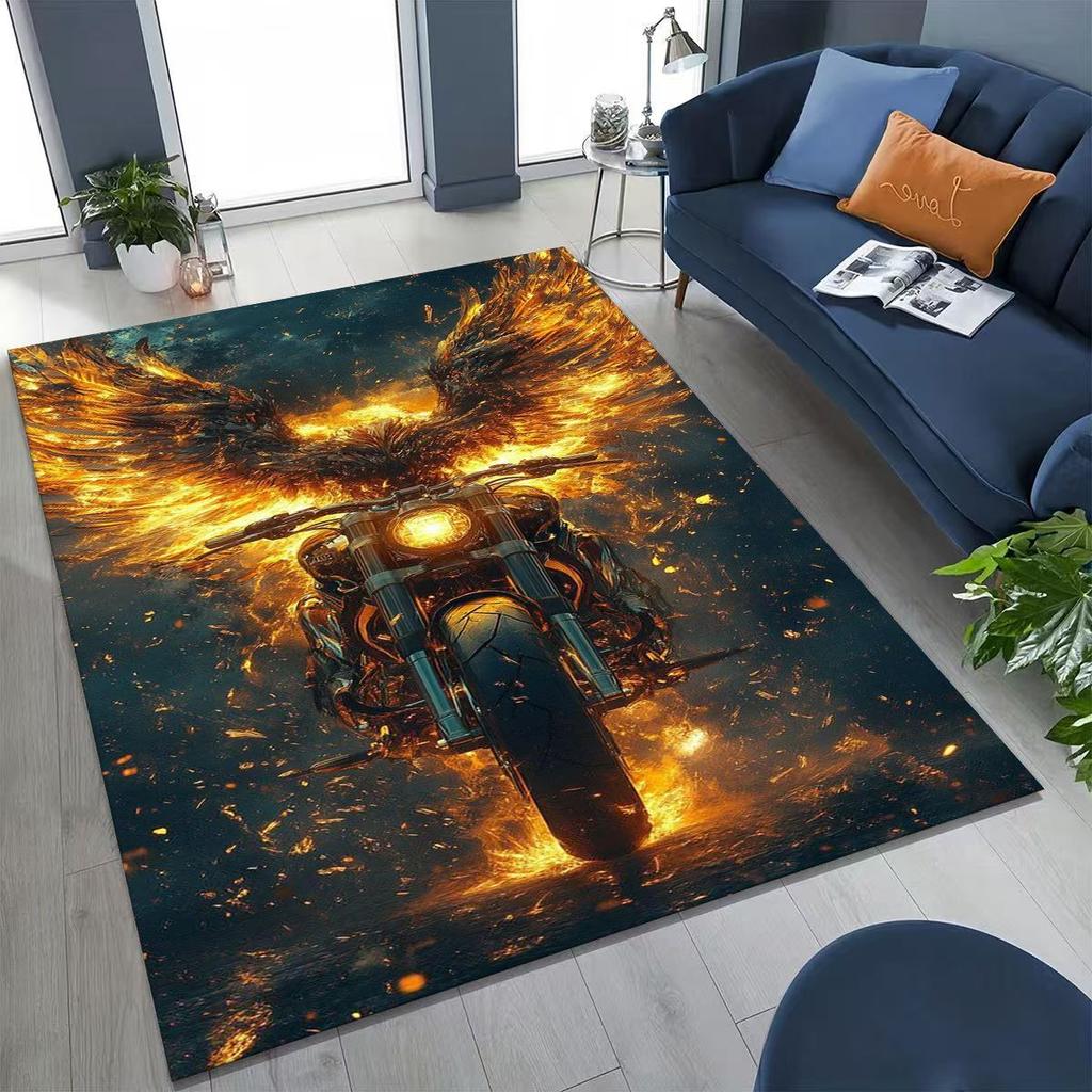 Персонализированный коврик с рисунком мотоциклиста для спальни, гостиной, дивана, дома, придверный коврик, декор, большой детский нескользящий коврик для пола