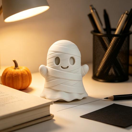 Настольное украшение на Хэллоуин, 3D-печатная фигурка мумии, пустой призрачный тыква для самостоятельной росписи, ручная работа, коллекционная фигурка, мини-настольная