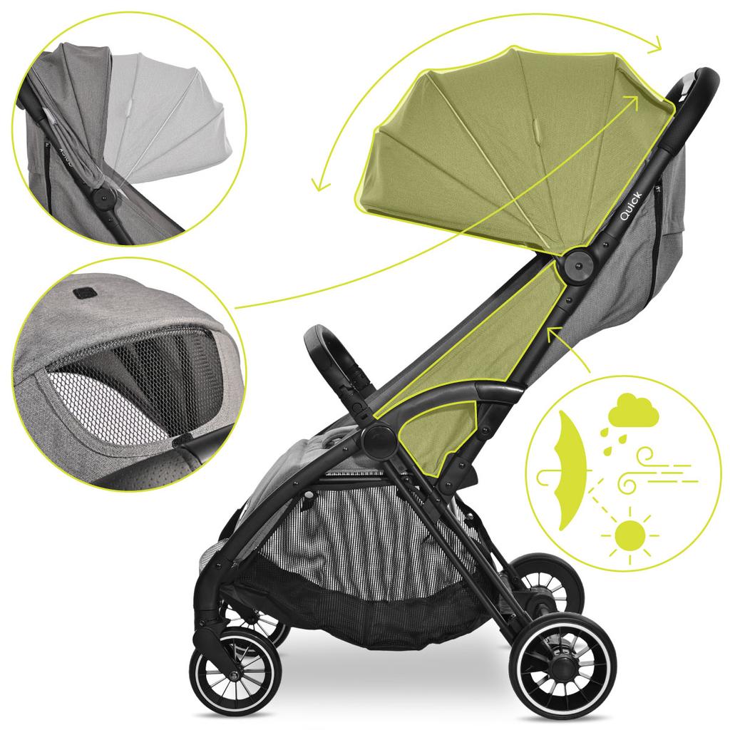 Lorelli quick - wózek spacerowy autofold do 22kg | grey