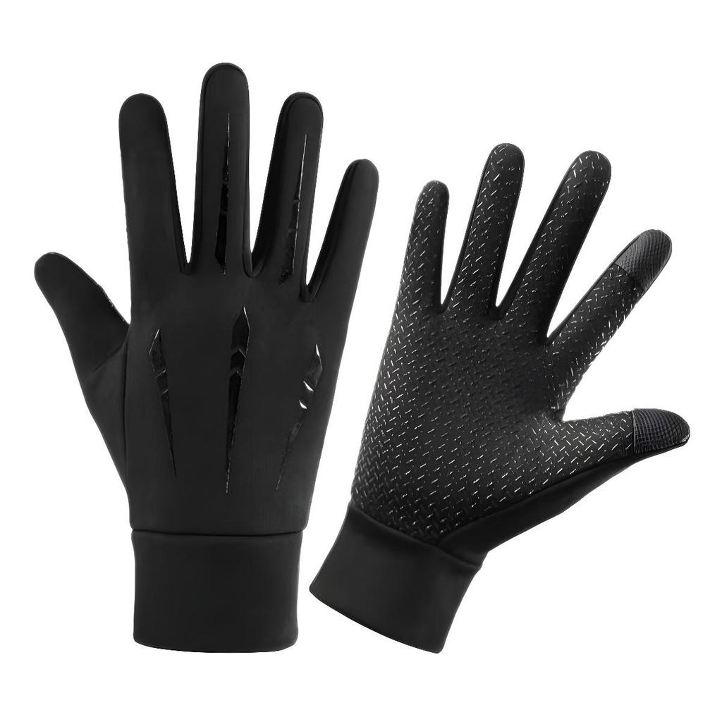 Men's Autumn Waterproof Full Finger Touchscreen Cycling Gloves with Velvet Lining for Outdoor Fitness and Mountaineering.