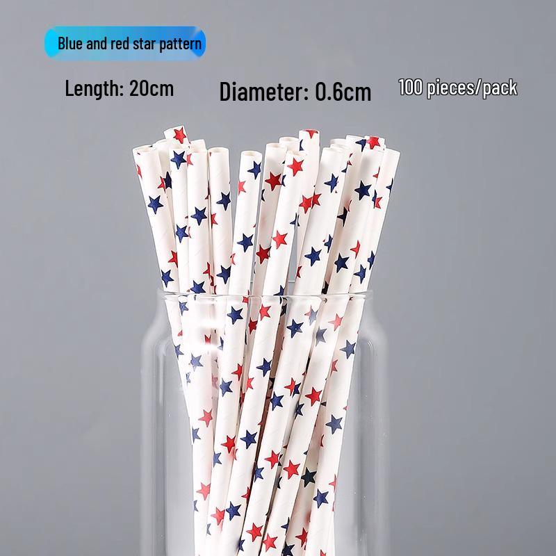 100 Eco-Friendly Colored Paper Straws: Disposable, Creative Party Straws for Juice & Cocktails