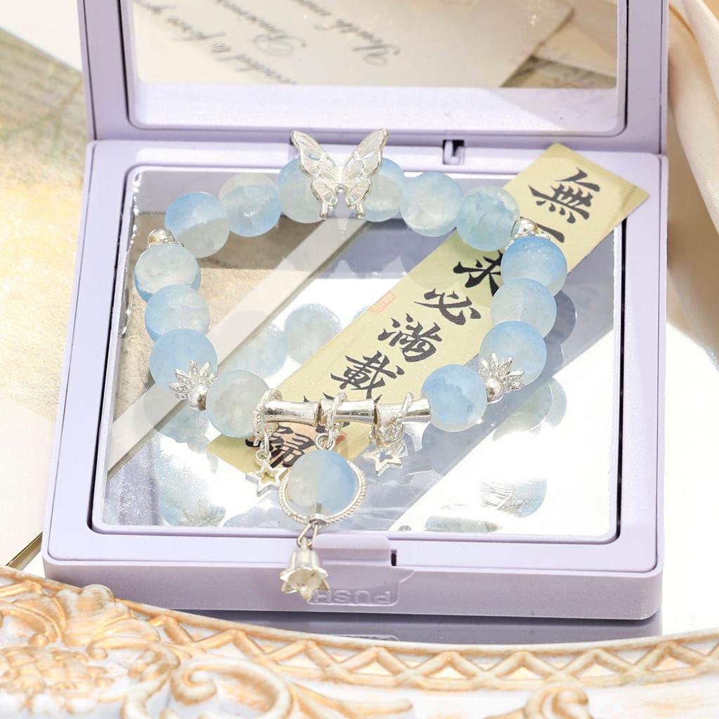 Браслет из звездного стекла «Новая Луна» женский ins нишевый дизайн бабочка звезда подруга студентка браслет премиум будуар