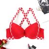 Women Front Closure Bra with Wired Plaid Front Buckle Lingerie 34-40 C Cup Bralatte