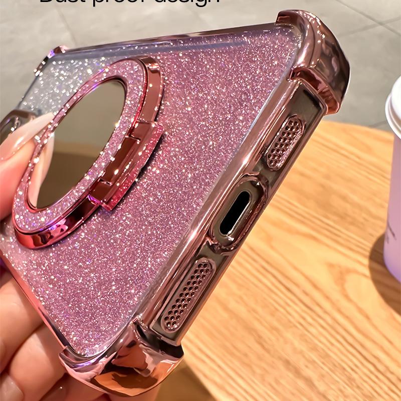 Gradient Glitter Makeup Mirror Stand Case for OPPO A35 A93 A96 A97 A55 A56 A57 A17 A9 A5 A57 A58 A72 Realme C53 C35 C33 C31 Reno 6 7 8 9 10 11 12 Pro