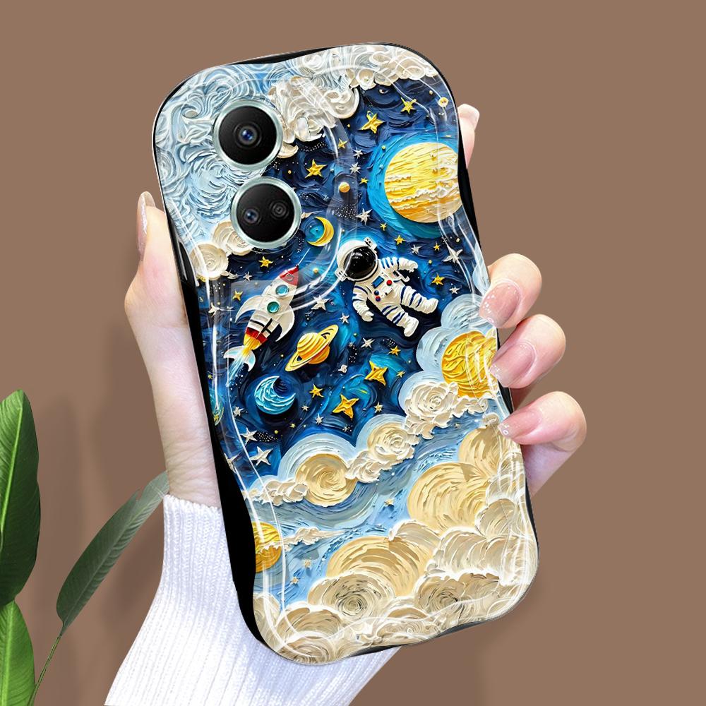 Для Honor 90 Lite P30 Pro Infinix Hot 30 40 40i 40 Pro Smart 8 Pro Vivo V29e V30e Planetary Astronauts кремовая текстура мягкий силиконовый чехол для телефона