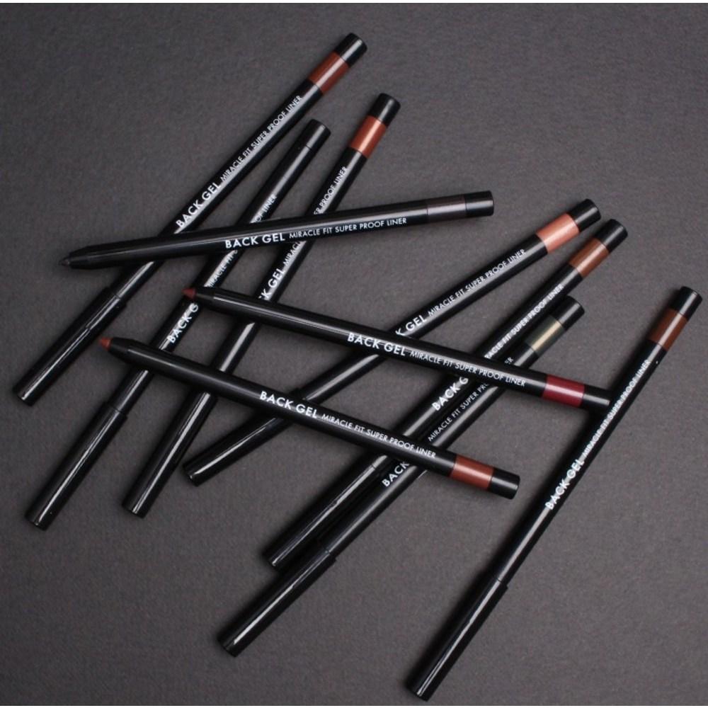 Tony Moly Гелевый карандаш для глаз Back Gel Miracle Fit Super Proof 0,5 г, 01 Насыщенный черный, 2 шт.