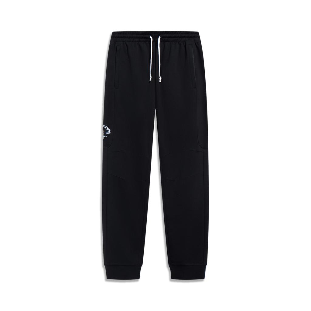 Li Ning Badfive Свободные Удобные Дышащие С манжетами Вязаные Спортивные Штаны Мужские низ Черные AKLT327-1