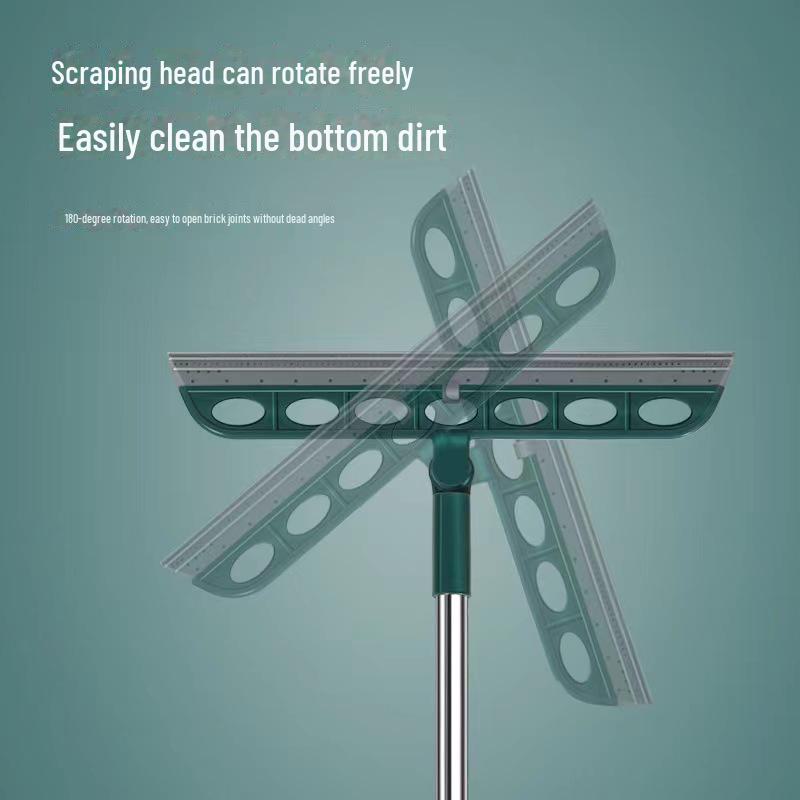 Вращающаяся волшебная метла и скребок для стекла для уборки пола в ванной комнате