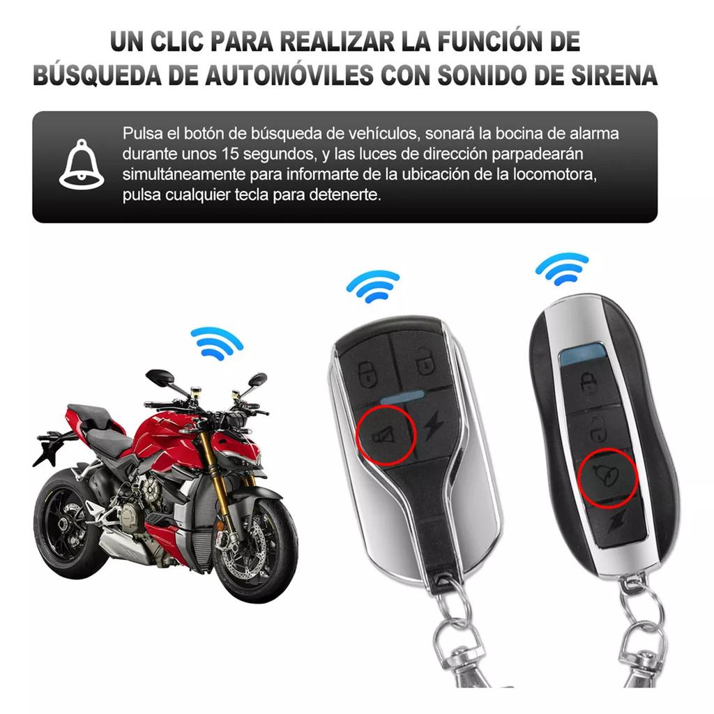 Motorcycle alarm, motorcycle anti-theft device, car anti-theft safety device, one key start, engine shutdown, car search, dual