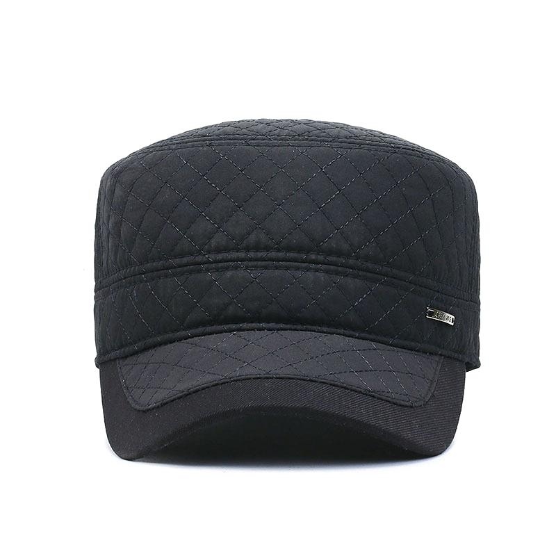 Autumn Winter Hats for Middle-aged and Elderly People Piled and Thickened Ear Protectors Flat-top Hats Casual and Fashionable Outdoor Cold-proof Warm
