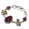 Cameo Copper Purple Turquoise Gemstone 925 Silver Plated Bracelet 6-8"