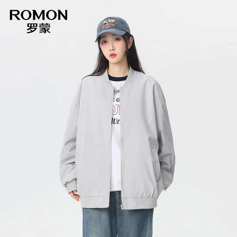 Romon Unisex Loose Fit Casual Baseball Jacket