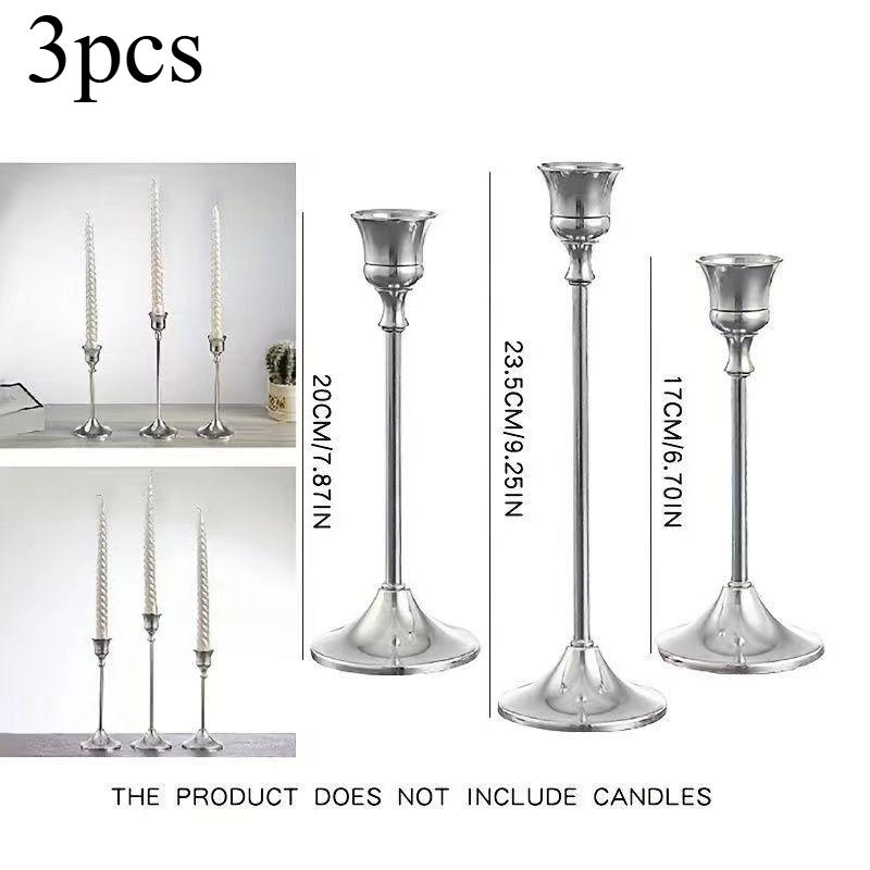 3 шт. Латунные Золотистые Металлические Конусные Подсвечники, Винтажные Современные Декоративные Центральные Подсвечники для Каминной Полки