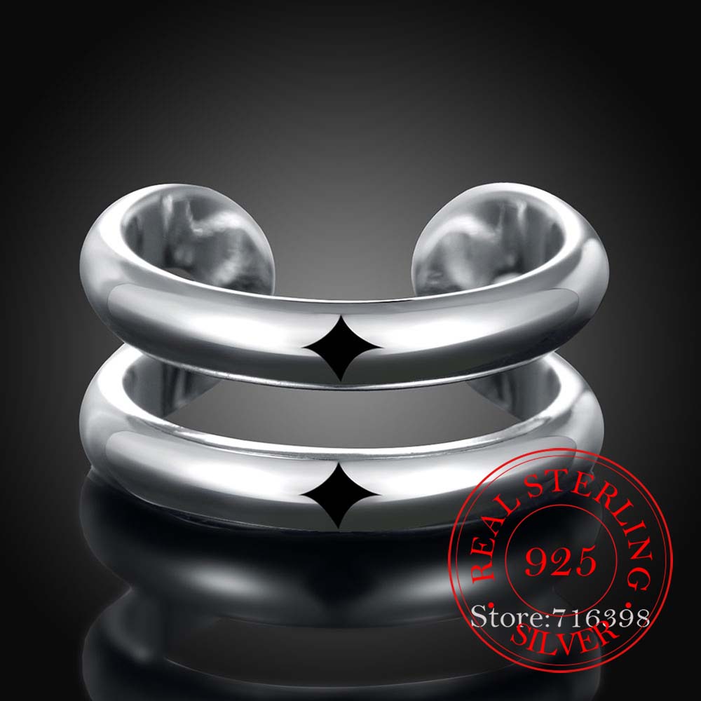 Кольцо на большой палец из стерлингового серебра 925 пробы с двойными линиями и фианитами, винтажные модные серебряные обручальные кольца для женщин и мужчин