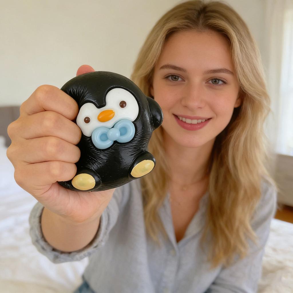 Penguin Shape Stress Relief Toy for Kids and Adults Soft Squeeze Material Cute Animal Design for Hand Exercise and Relaxation