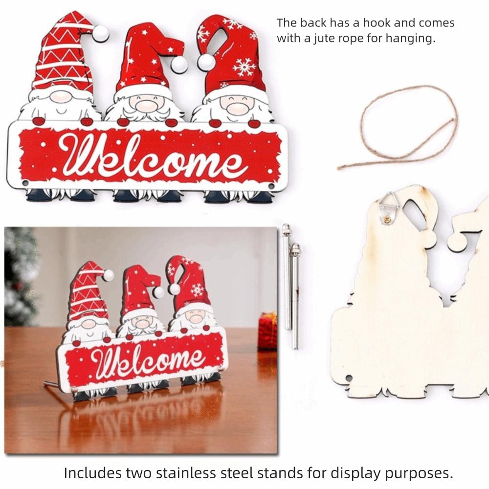 Christmas Tree Desktop Decoration Santa Claus Letter Christmas Signs Plaque DIY Craft Wooden Table Ornament