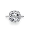 Fashion 5ct Real Moissanite Diamond Four Prong Square Ring Radiant Cut Pure S925 Sterling Silver for Women Fine Jewelry Wedding