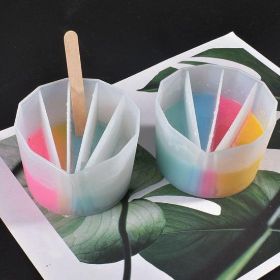 Многоканальная разделительная чаша для заливки красок, многоразовая чаша для смешивания смол, силиконовая разделительная чаша для жидких художественных работ, акриловых красок, эпоксидной смолы, аксессуаров для рисования.