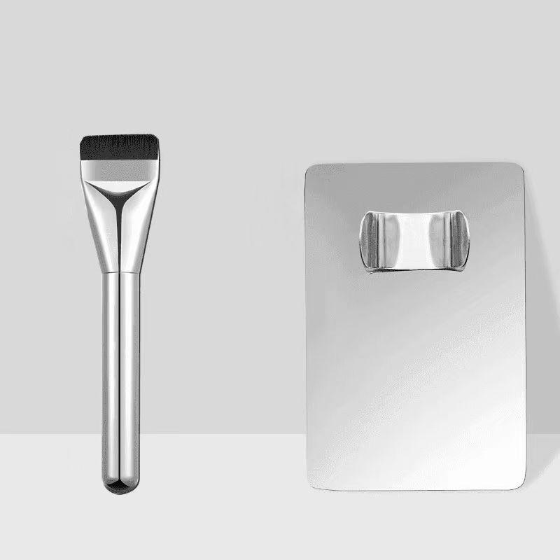 Makeup Foundation Brush Mixing Palette Stainless Steel Foundation Lipstick Eye Shadow Mixer Palette With Spatula Makeup Tools