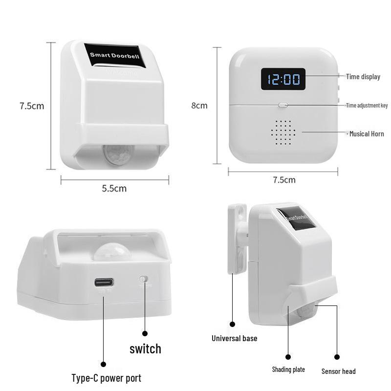 Split-Type Induction Doorbell & Alert Sensor for Baby Care & Shop Entrance Reminder