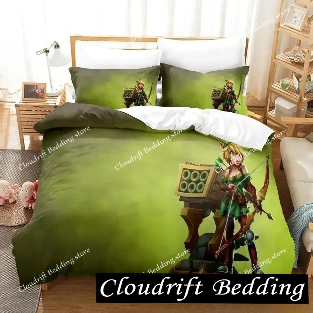 Game Dungeon Defenders Bedding Set Cartoon Anime Adult Kid Bedroom Duvet cover Sets 3D Print anime home textile
