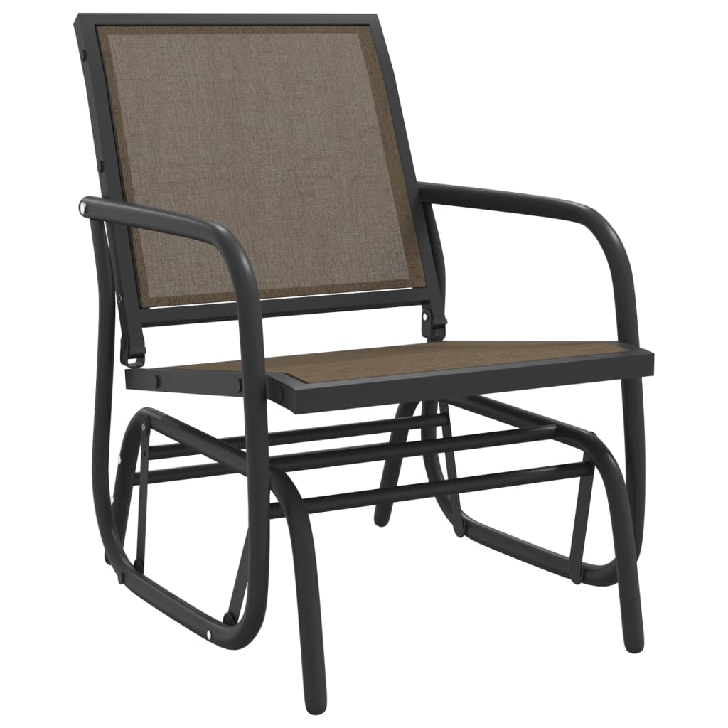 Garden Swing Chair Brown 61 x 76 x 87 cm Textilene & Steel