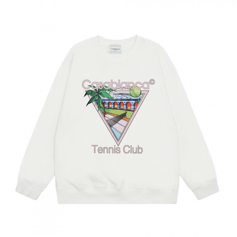 Свитшот с графическим принтом Casa Tennis Club, круглый вырез, унисекс, свободный крой, длинный рукав, хлопковый топ, повседневная одежда