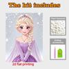 Disney Pearl Painting Purple Dress Elsa DIY Pearl Art Pearl Painting Kit Pearl Art Painting Wall Suitable for Home Office Decoration Handmade Gifts