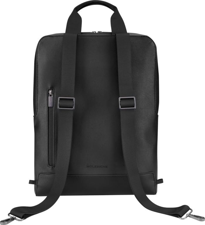 Moleskine Classic Vertical Business Backpack with 15-inch Laptop Storage, New Model, Men's, ET23C2DBVBK, Black, One Size