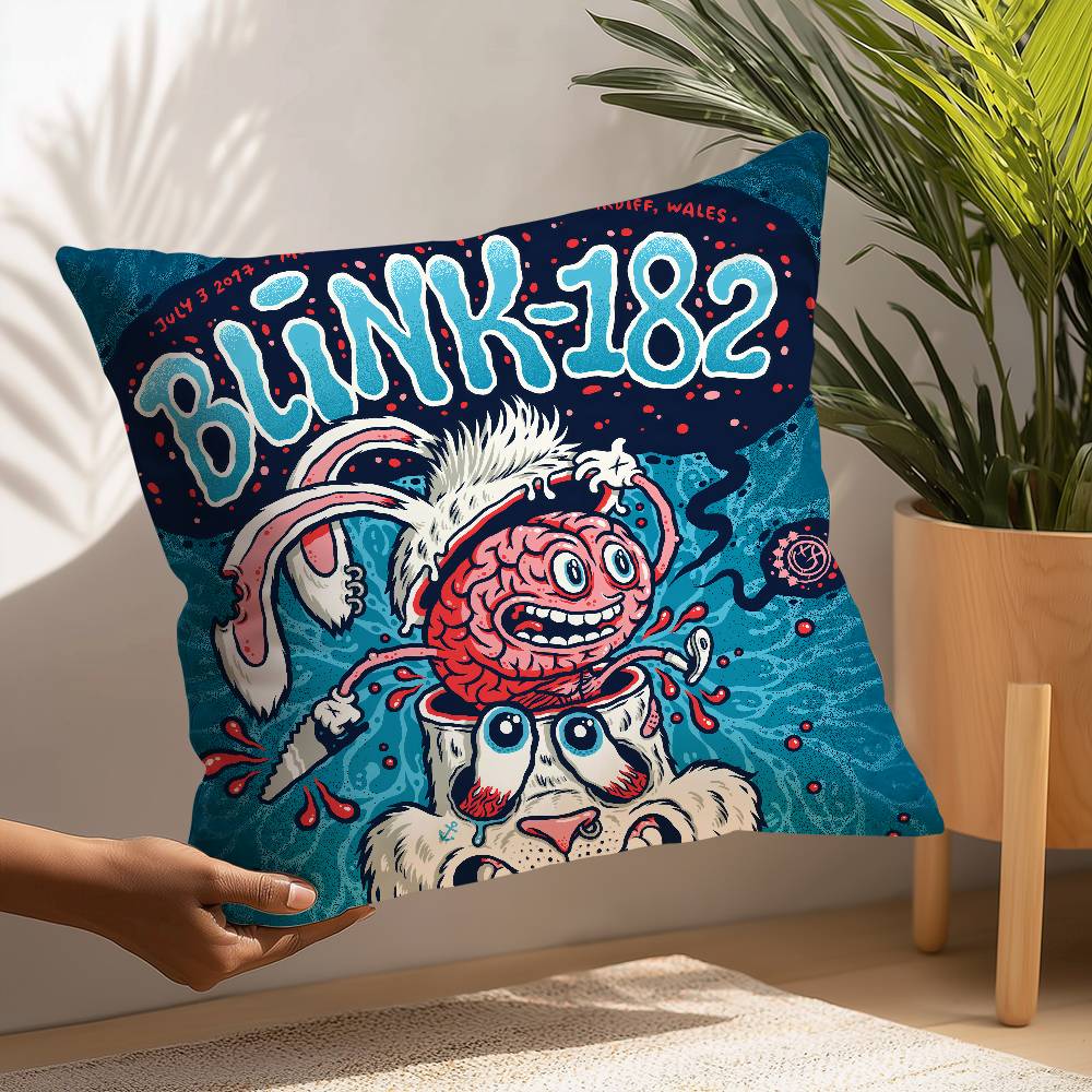 Чехол на подушку от панк-группы B-Blink-182, квадратный, двусторонний принт, чехол для подушки на диван, домашний декор спальни, подарок