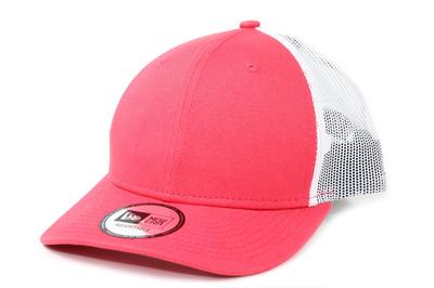 Кепка тракера с низким профилем Snapback [New Era] КОРАЛЛОВЫЙ/БЕЛЫЙ