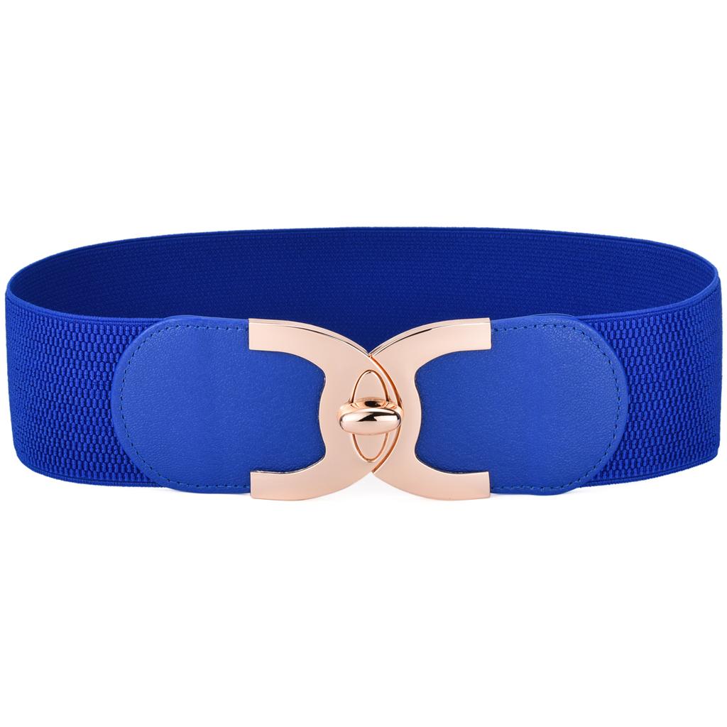 Wide Elastic Waist Belt Ladies Retro Fashion Cinch Stretchy Stylish PU Leather Dress Waistband for Women