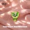 Rose Sunflower Lavender Badge Bouquet Brooch Pin for Women, Enamel Romantic Flower Jewelry, Durable Decorative Metal Lapel Zinc Alloy Floral