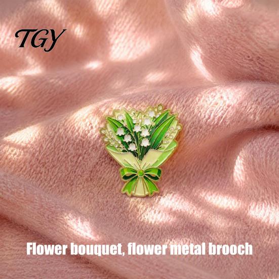Rose Sunflower Lavender Badge Bouquet Brooch Pin for Women, Enamel Romantic Flower Jewelry, Durable Decorative Metal Lapel Zinc Alloy Floral
