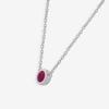 Estelle Official Online Exclusive Women's Silver Rhodium-Plated Necklace with October Birthstone Pink Tourmaline (Product Code: 0773-0899-0019-0000)