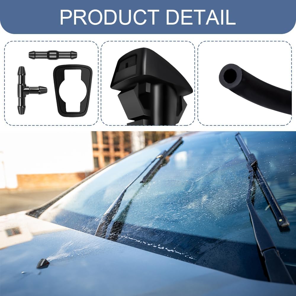 Rebvugr Windshield Washer NozzWiper nozzle kit  oil pipe with connector car windshield oil pipe replacement automotive parts suitable for Chrysler
