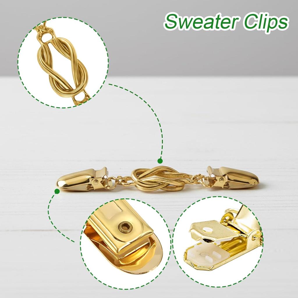 6 Pack Sweater Clips, Clothing Cinch Clips for Women, Vintage Style Dress Clips for Sweaters and Shirts, Fashion Accessories for Formal and Casual