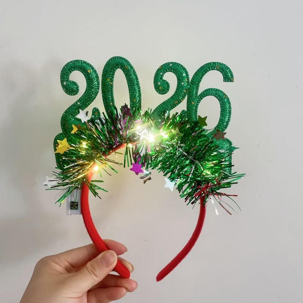 Christmas Hair Band Glowing Headband Xmas Tree Snowflake Hair Band Deer Horn Light Flashing Headwear Merry Christmas Gift