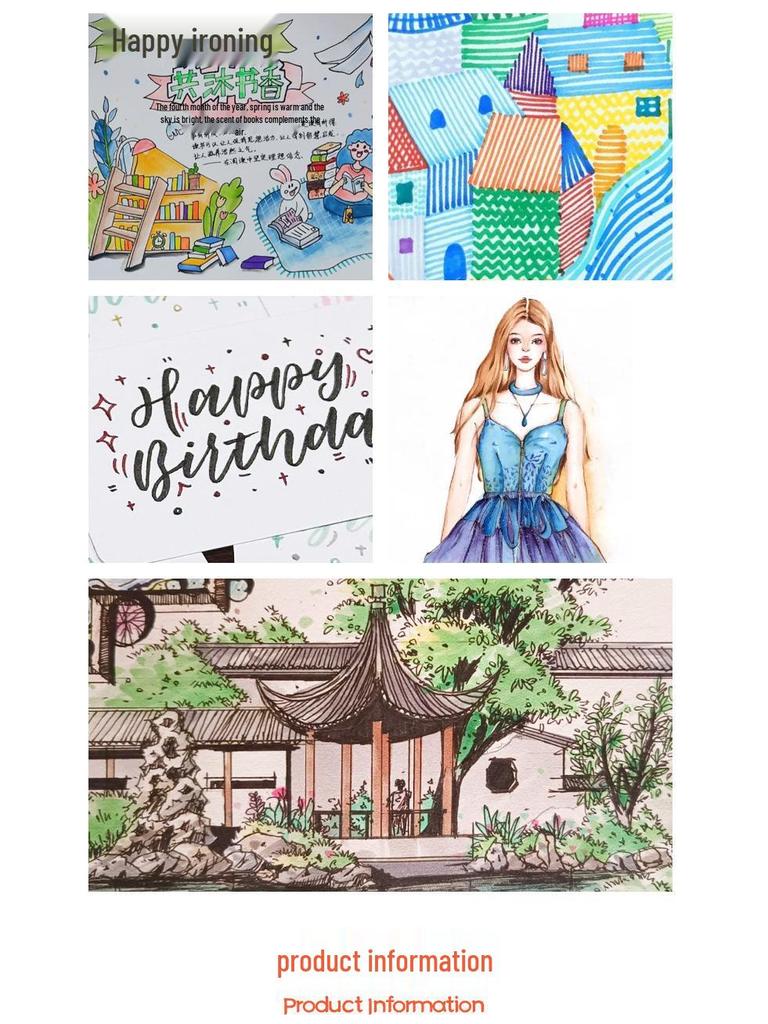 Двусторонние смываемые акварельные линеры для детей - Набор ручек для рисования дудлов